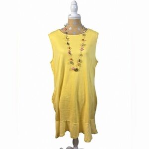 New York & Company Yellow Sleeveless Women's Dress